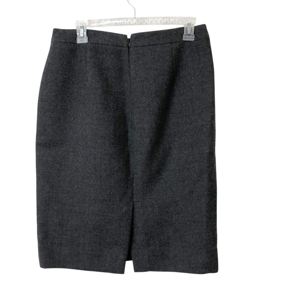 I Crew No. 2 Pencil Skirt Charcoal Gray Size 8 100% Wool Lined Classic Preppy - Picture 2 of 6